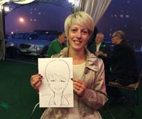 шарж девушки блондинки на новогоднем корпоративе