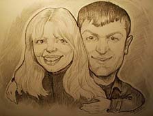 шарж на двоих влюбленных