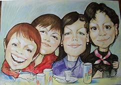 шарж на четырех подруг